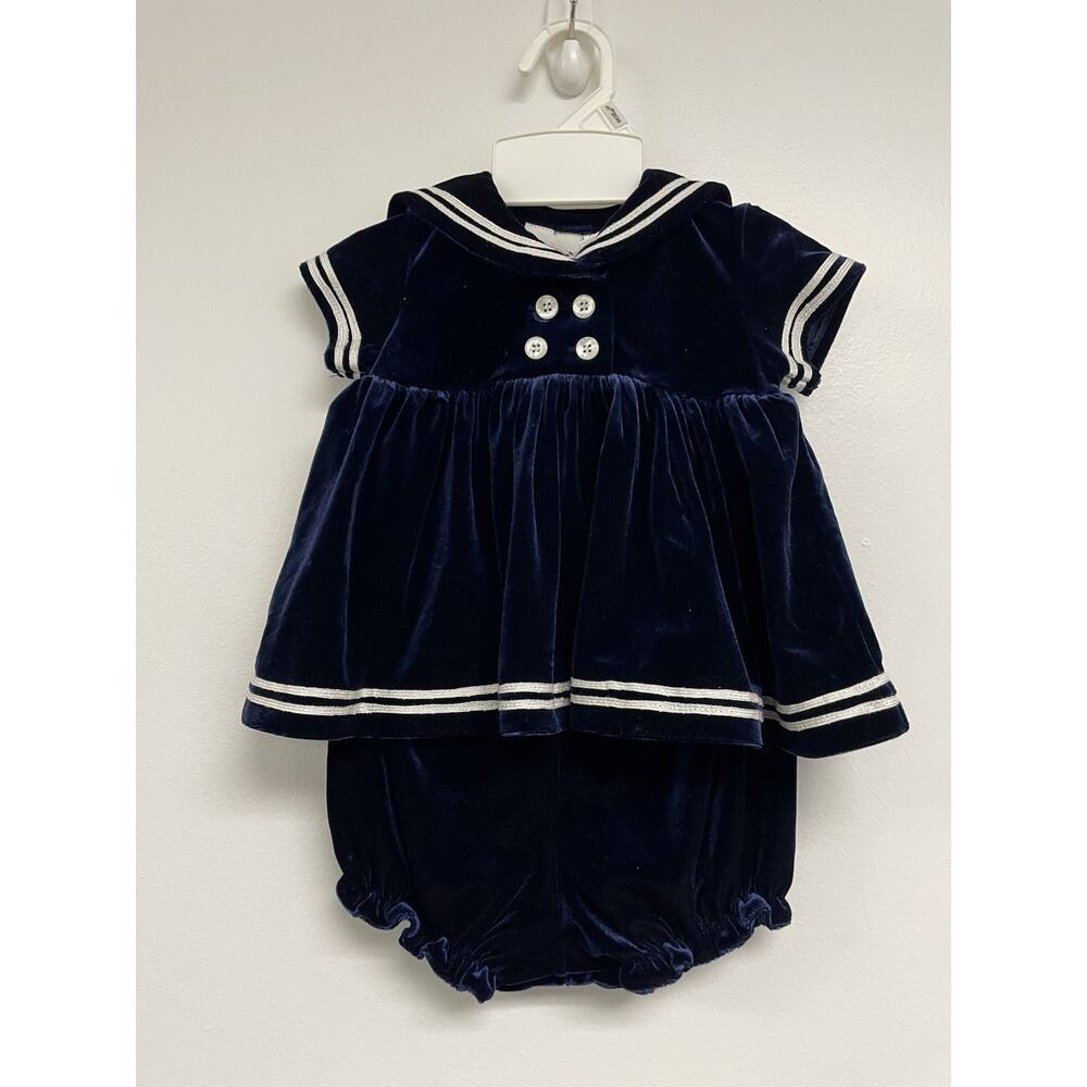 Good Lad Unisex Velvet Sailor Two-Piece Outfit Size 3-6 Months - NWT!